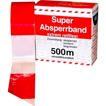 Absperrband rot/weiß 500m