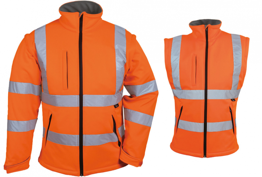 VW176 Softshell Jacke Warnschutz 2in1 orange