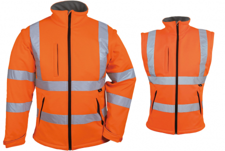 VW176 Softshell Jacke Warnschutz 2in1 orange