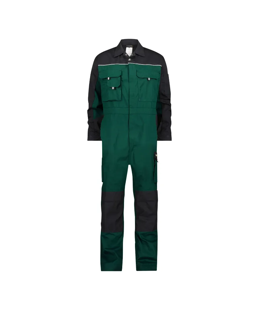 dassy-cannes-two-tone-overall-knee-pockets-bottle-green-black-front.webp