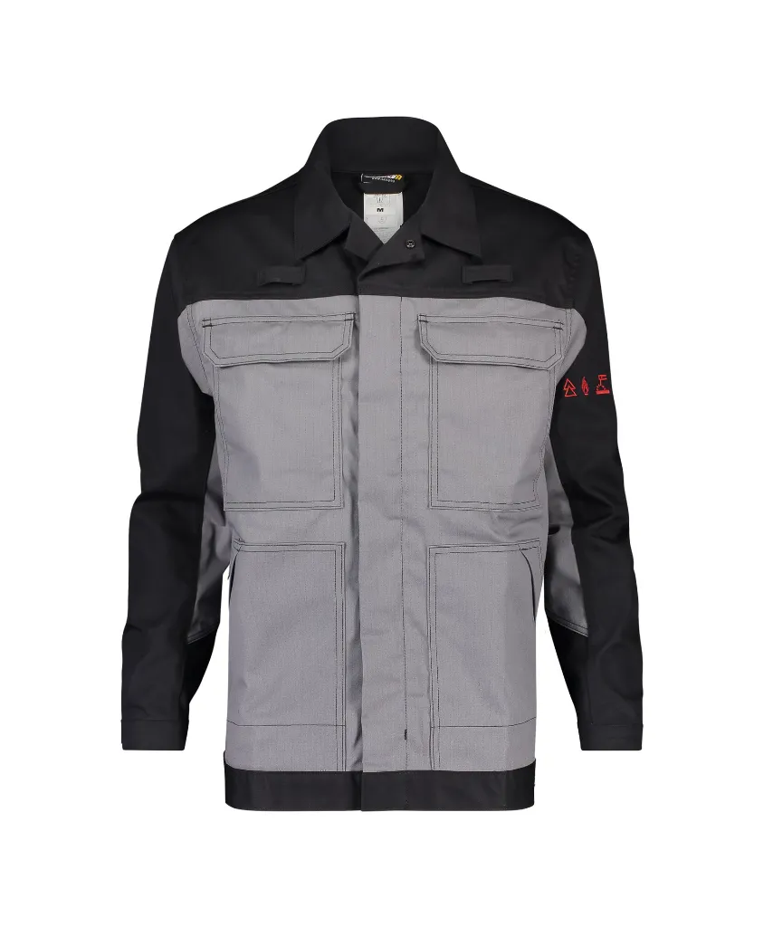 dassy-kiel-multinorm-work-jacket-graphite-grey-black-front.webp
