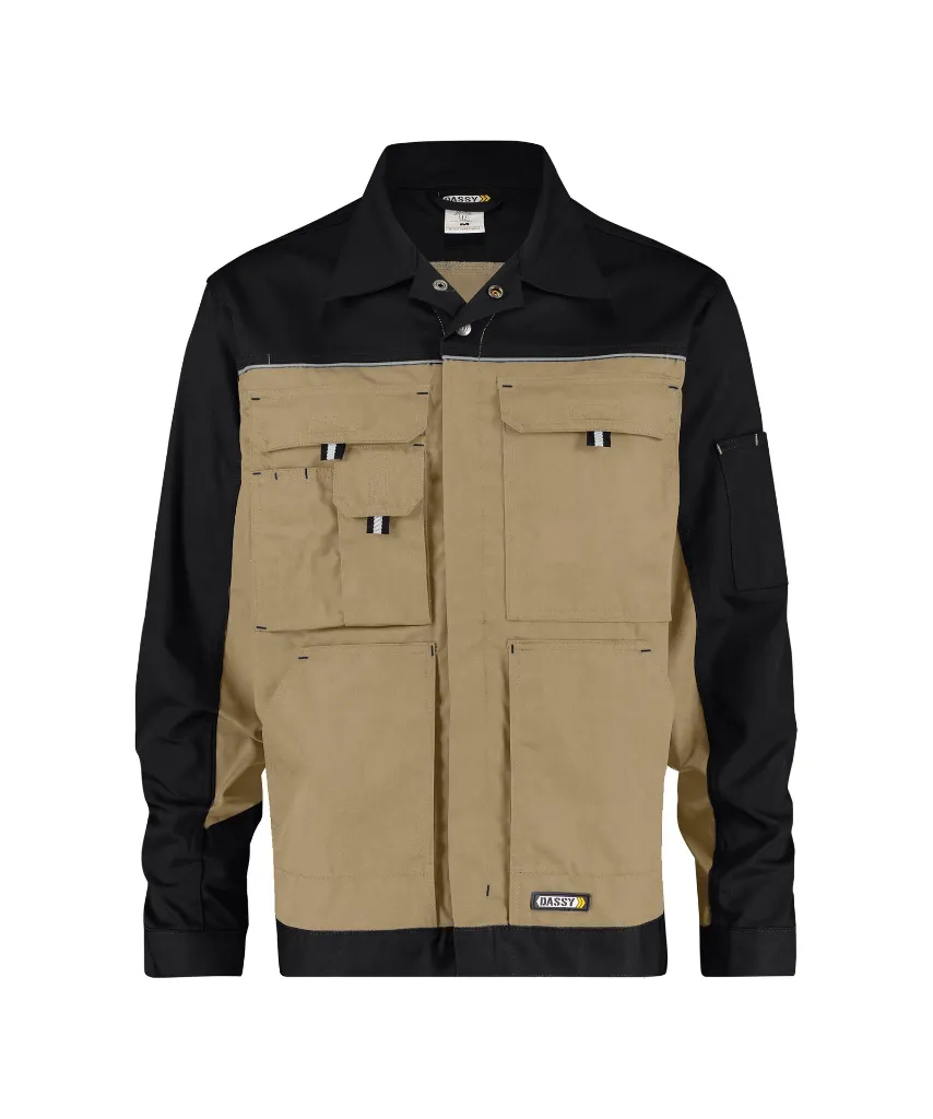 dassy-lugano-two-tone-work-jacket-beige-black-front.webp