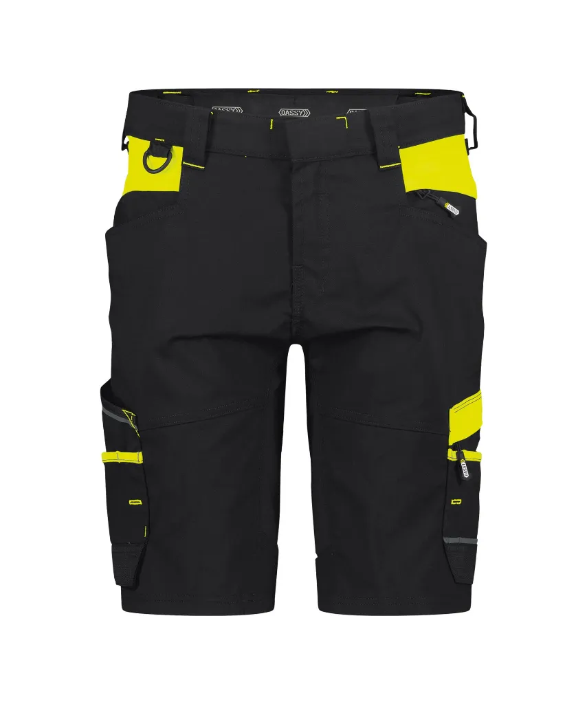 dassy-manilla-women-work-shorts-stretch-black-yellow-front.webp