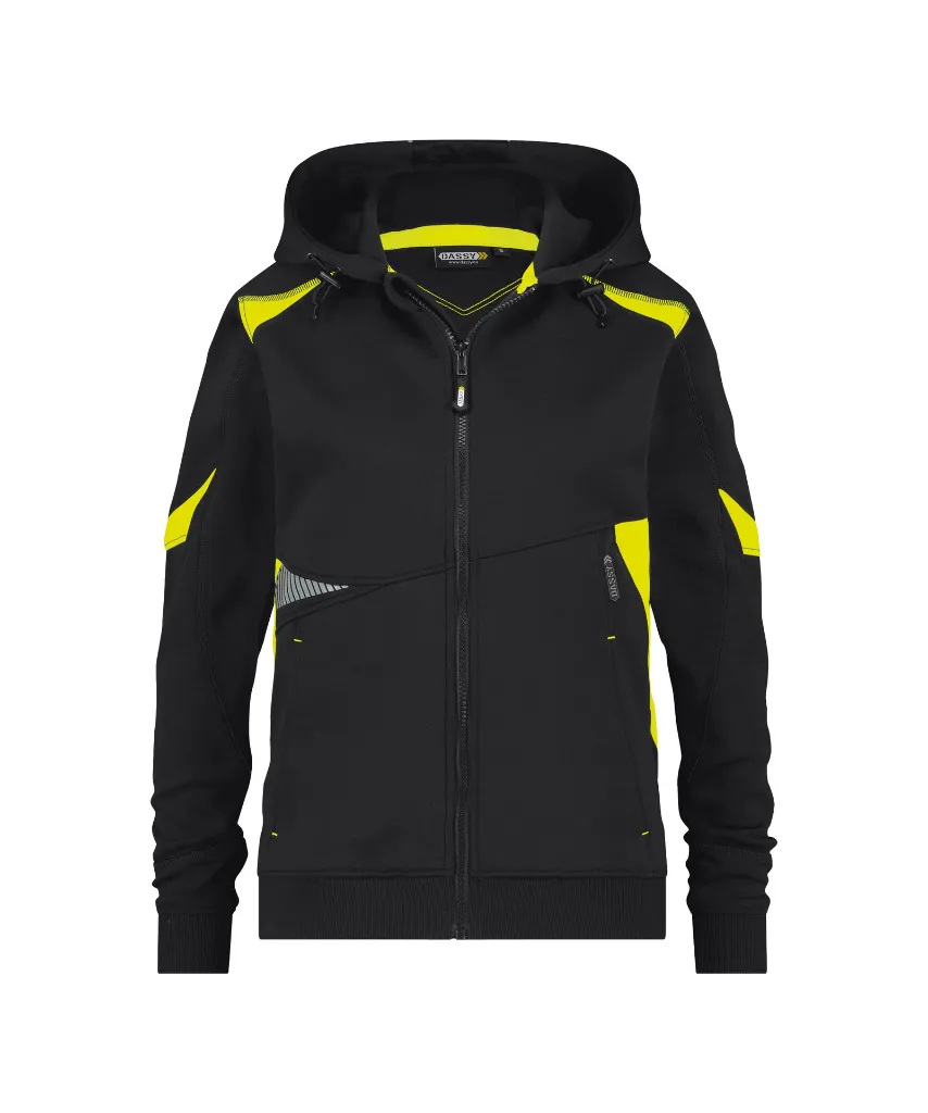 dassy-santos-women-hooded-sweatshirt-black-yellow-front.webp