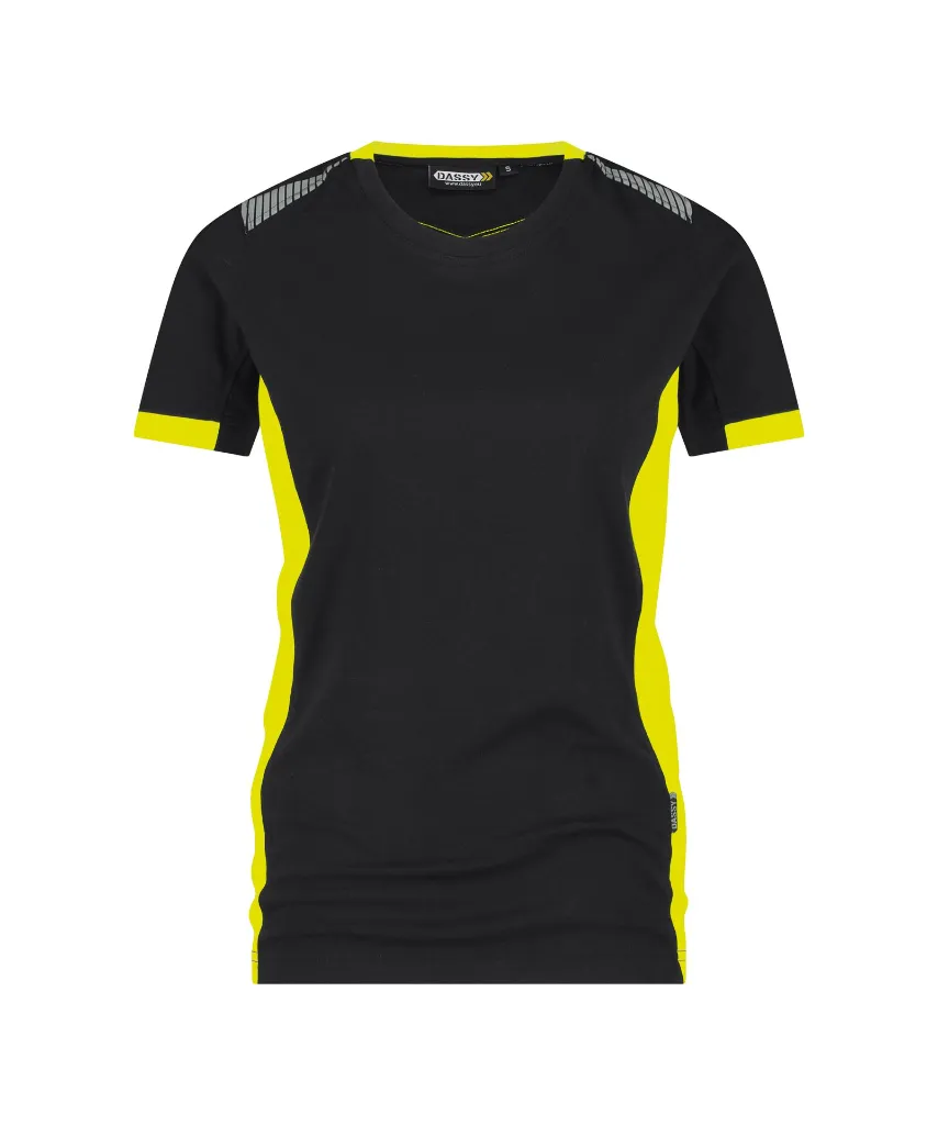 dassy-tampico-women-t-shirt-black-yellow-front.webp