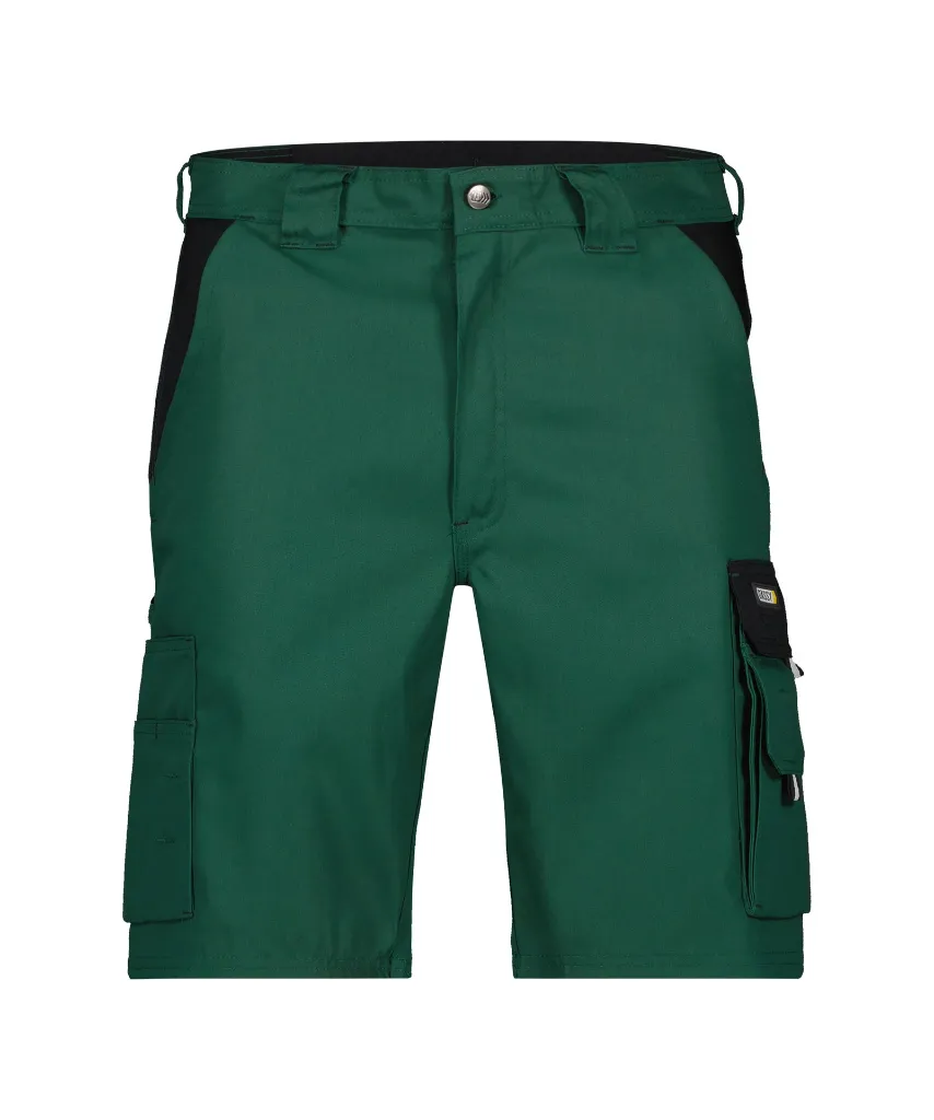 dassy-roma-two-tone-work-shorts-bottle-green-black-front.webp