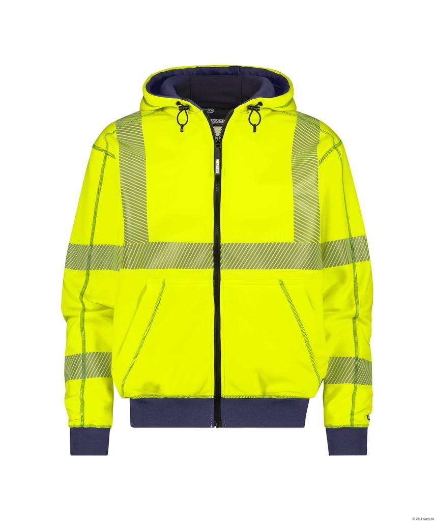 [00565257-0039] EVANS Warnschutz-Sweatjacke m. Kapuze v. Dassy (gelb/anthrazit, 3XL)