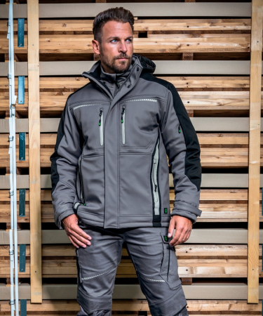 [00595090-0041] Softshelljacke von Leibwächter (grauschwarz, 3XL)