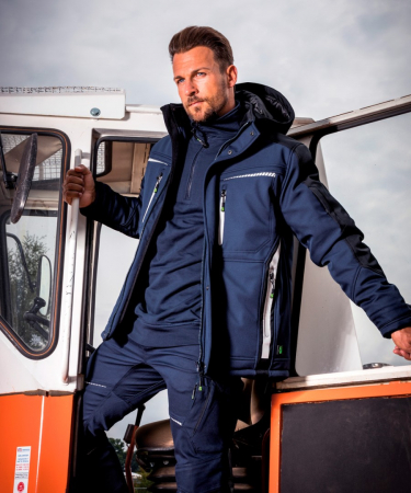 [00595087-0063] Winter-Softshelljacke Unisex von Leibwächter (anthrazit/schwarz, 3XL)
