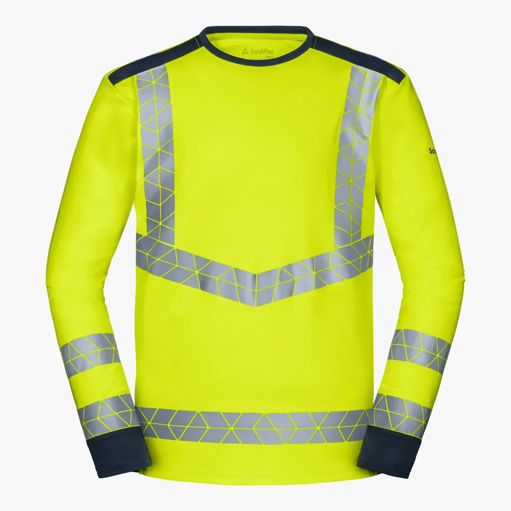 Warnheld T-Shirt langarm PES Schöffel-Pro (gelb/marine, L)
